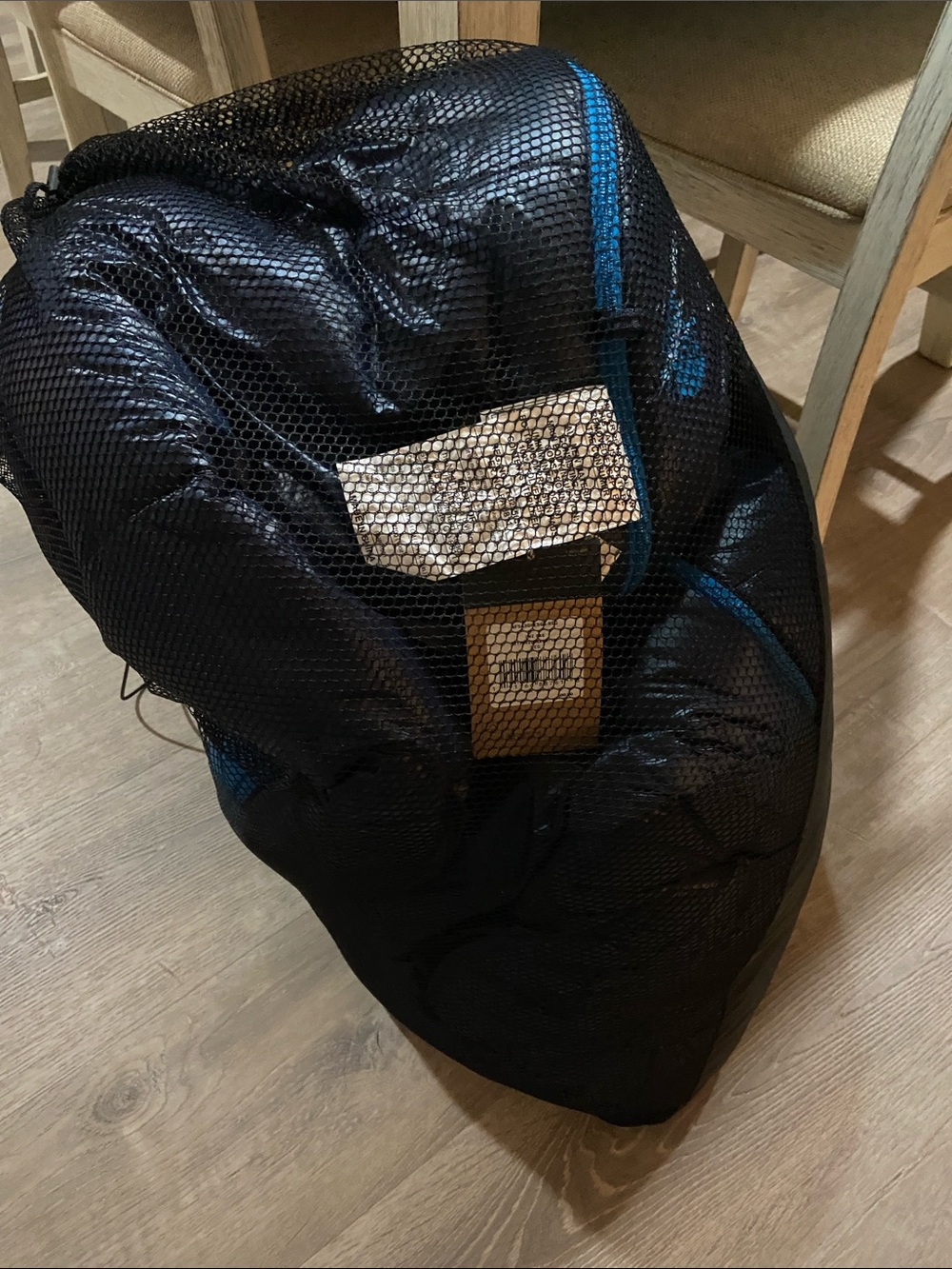 The North Face Black Sleeping Bag with Blue Trim